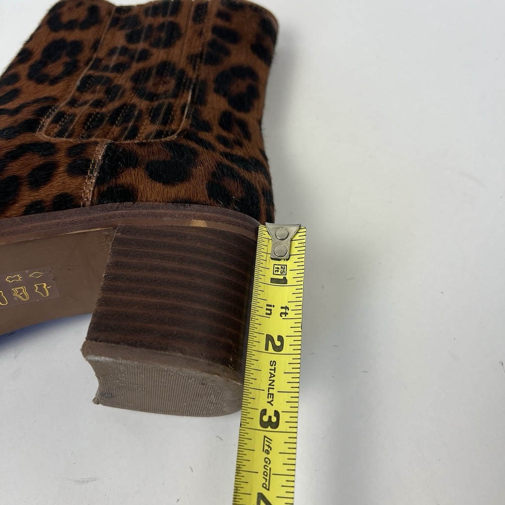 Madewell The Autumn High Leopard Calf Hair Chelsea Boots Women's Sz 9.5 Office - Picture 7 of 11